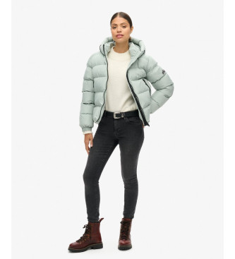 Superdry Veste de sport matelasse avec capuche verte