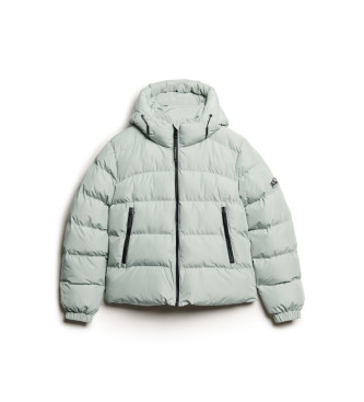 Superdry Veste de sport matelasse avec capuche verte