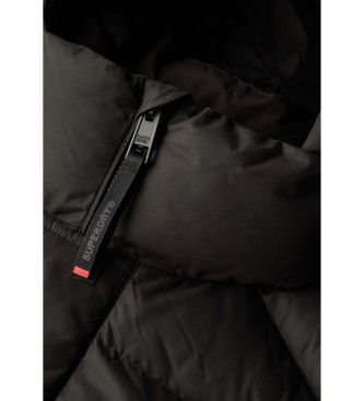 Superdry Quiltad sportjacka i mikrofiber med huva svart