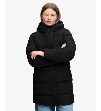 Superdry Casaco Acolchoado Desportivo Médio com Capuz preto