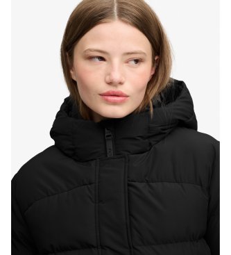 Superdry Casaco Acolchoado Desportivo Médio com Capuz preto