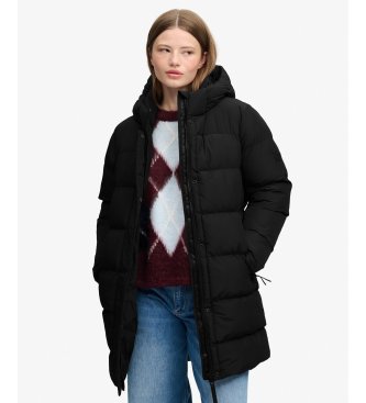 Superdry Casaco Acolchoado Desportivo Médio com Capuz preto
