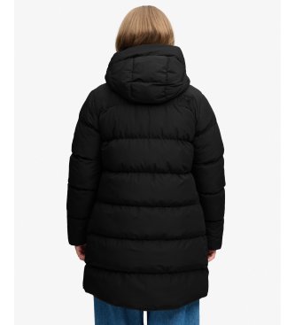 Superdry Casaco Acolchoado Desportivo Médio com Capuz preto