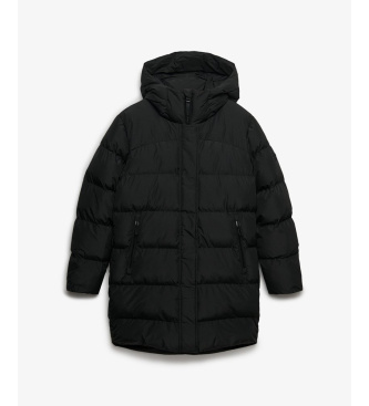 Superdry Casaco Acolchoado Desportivo Médio com Capuz preto