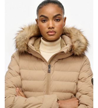 Superdry Casaco acolchoado Fuji com capuz em tecido sint�tico castanho