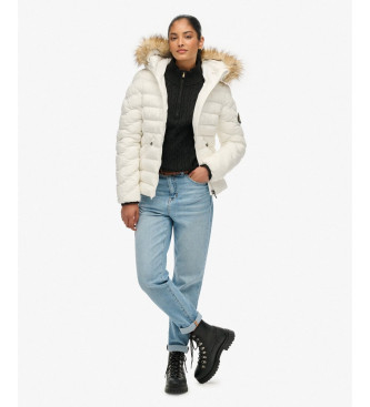 Superdry Chaqueta Acolchada Fuji Faux Fur blanco