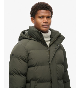 Superdry Long quilted jacket with hood green