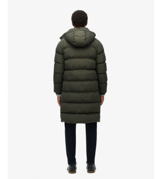 Superdry Long quilted jacket with hood green