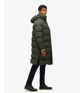 Superdry Long quilted jacket with hood green