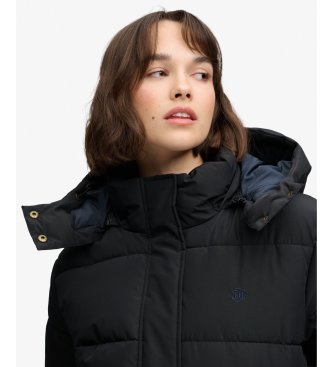 Superdry Veste matelassée haut de gamme à capuche, noire