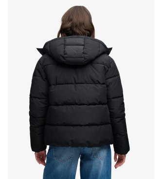 Superdry Veste matelassée haut de gamme à capuche, noire
