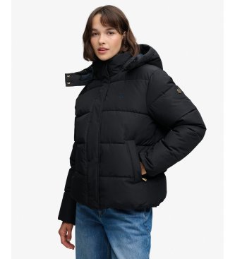 Superdry Veste matelassée haut de gamme à capuche, noire
