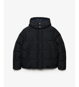 Superdry Veste matelassée haut de gamme à capuche, noire