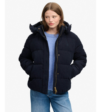 Superdry Jaqueta Acolchoada Premium de Veludo Cotelê com Capuz marinho