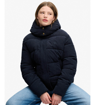 Superdry Jaqueta Acolchoada Premium de Veludo Cotelê com Capuz marinho