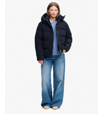 Superdry Jaqueta Acolchoada Premium de Veludo Cotelê com Capuz marinho