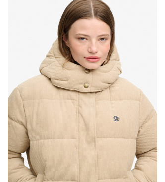 Superdry Casaco Acolchoado Premium de Bombazine com Capuz castanho
