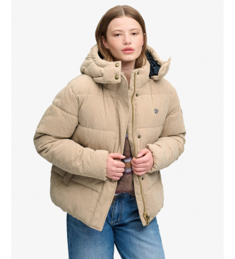 Superdry Casaco Acolchoado Premium de Bombazine com Capuz castanho