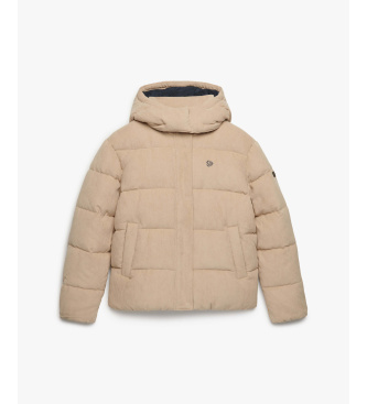 Superdry Casaco Acolchoado Premium de Bombazine com Capuz castanho