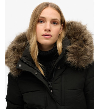 Superdry Everest Hooded Quilted Bomber Jacket black