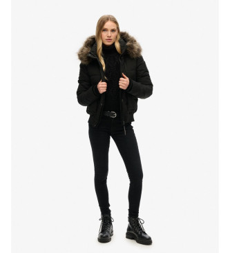 Superdry Everest Hooded Quilted Bomber Jacket black
