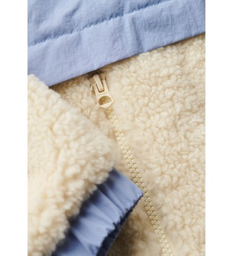 Superdry Borrego jas blauw, gebroken wit