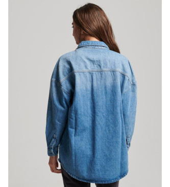 Superdry Bl oversize skjortejakke i denim