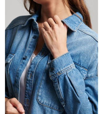 Superdry Bl oversize skjortejakke i denim