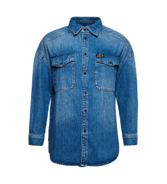 Superdry Bl oversize skjortjacka i denim