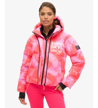 Superdry Giacca trapuntata con cappuccio rosa, lilla