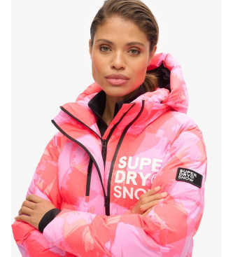 Superdry Quilted Hooded Jacket pink, purple