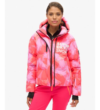 Superdry Quilted Hooded Jacket pink, purple