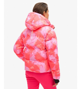 Superdry Quilted Hooded Jacket pink, purple