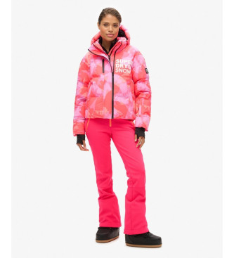 Superdry Quilted Hooded Jacket pink, purple