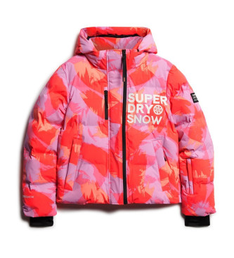 Superdry Gewatteerd jack met capuchon roze, paars