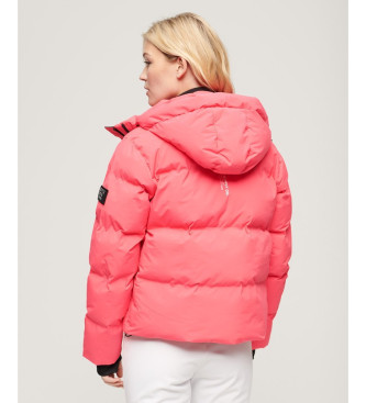 Superdry Quilted Hooded Jacket pink