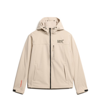 Superdry Kurtka softshell z kapturem Trekker szary