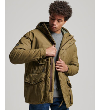 Superdry Hooded jacket with cotton lining Deck green