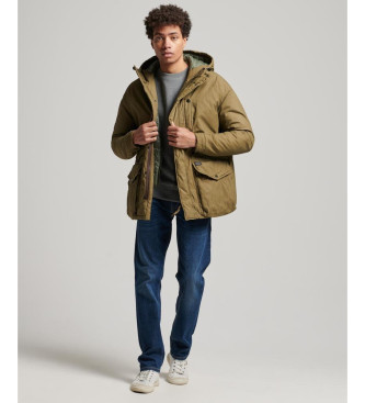 Superdry Hooded jacket with cotton lining Deck green