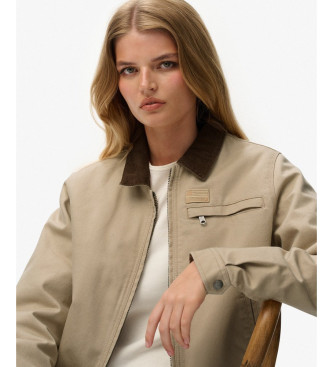 Superdry Kordelkragen Steppjacke Ranch Humus beige