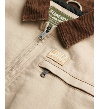 Superdry Kordelkragen Steppjacke Ranch Humus beige