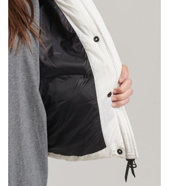 Superdry White Intermediate Short Hooded Jacket