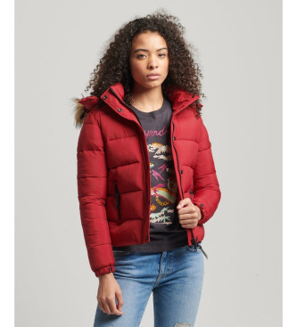 Superdry Kort midjelng jacka med huva, rd