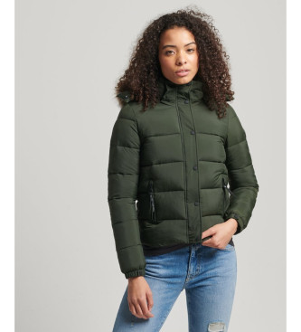 Superdry Giacca corta intermedia verde con cappuccio