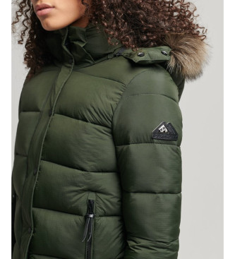 Superdry Giacca corta intermedia verde con cappuccio
