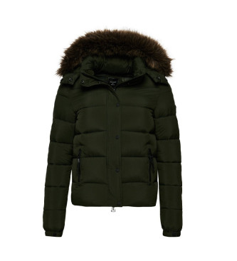 Superdry Giacca corta intermedia verde con cappuccio
