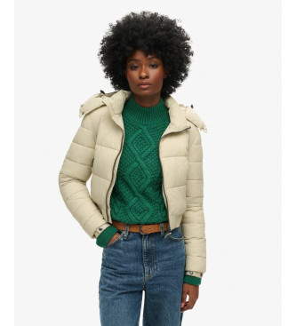 Superdry Kort jacka med huva Fuji beige