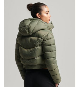 Superdry Krótka kurtka z kapturem Fuji green