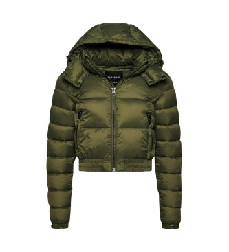 Superdry Krótka kurtka z kapturem Fuji green