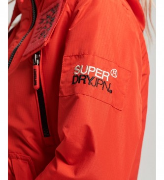 Superdry Mountain Hooded Windbreaker Jacket red